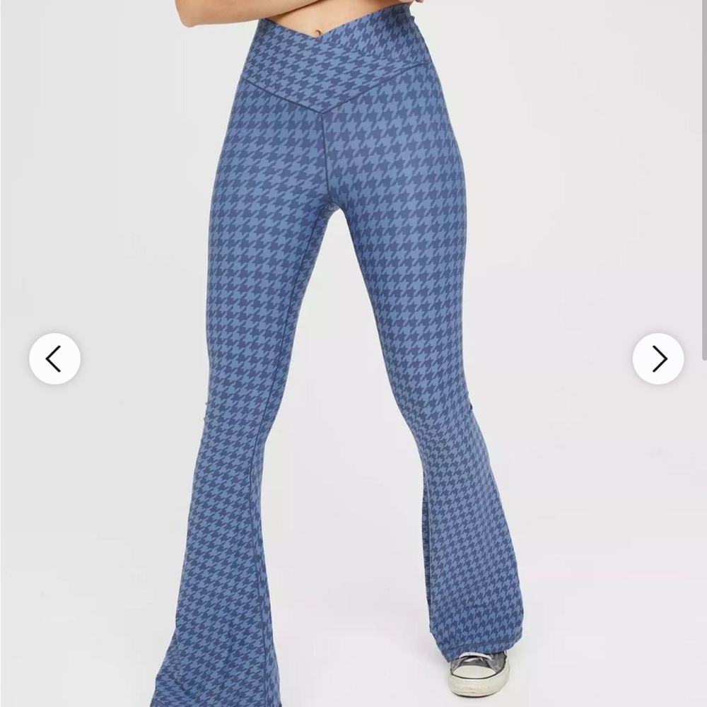 Aerie Offline Real Me Super Flare Blue Leggings